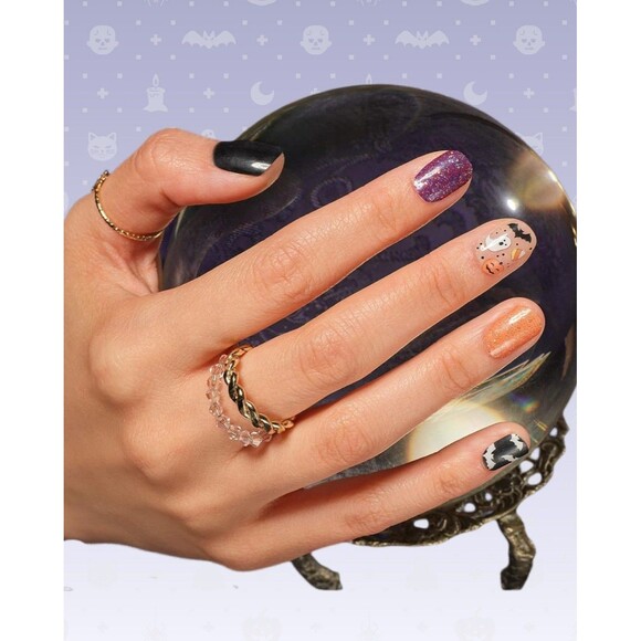 🎃Dashing Diva Gloss Ultra Shine 32 Gel Nail Strips~Bat Magic Halloween 🦇 - Picture 3 of 4